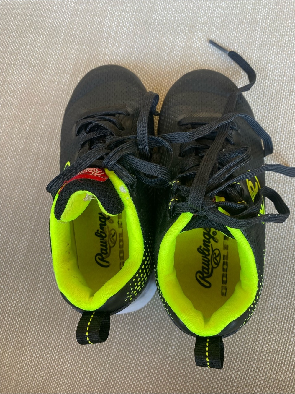 Rawlings Kids Black Sneakers with Cleats